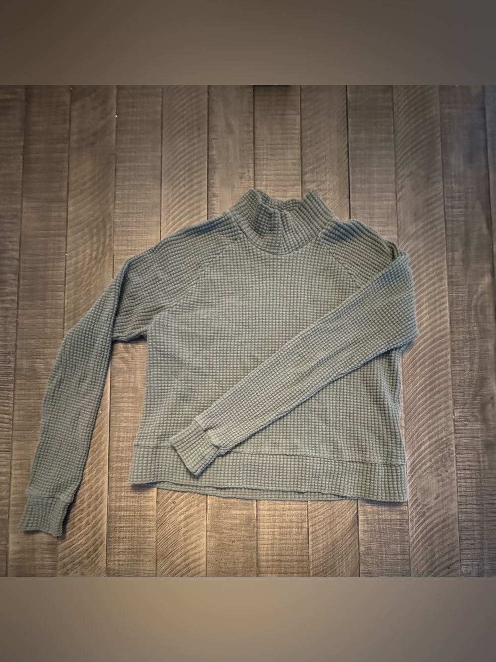 The North Face Women's Sage Green Waffle Mock Neck Sweater